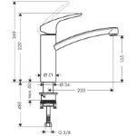 Focus Baterija za Sudoperu Firm Spout Chrome 31806000